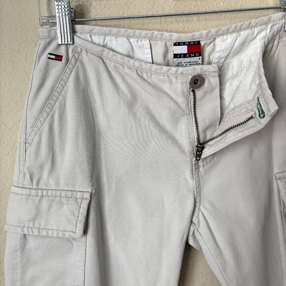 Tommy Hilfiger Vintage 90s Y2K Low Rise Cargo Capri Cropped Khaki Pants - Picture 9 of 9